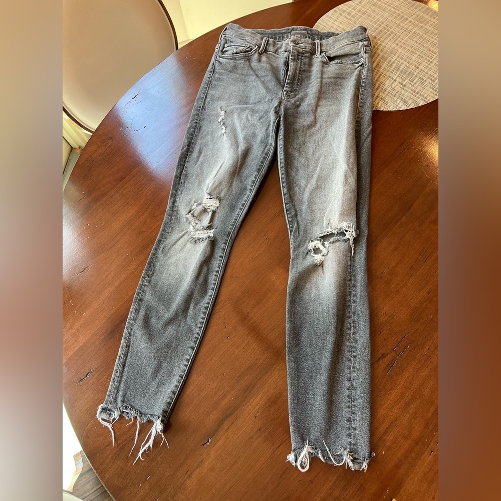 Mother gray ripped jeans